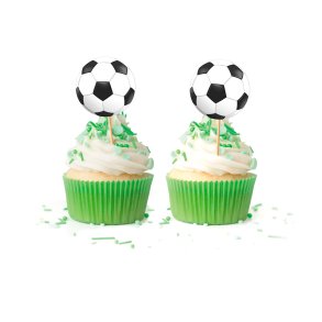 Cake Topper Fodbold - 12stk
