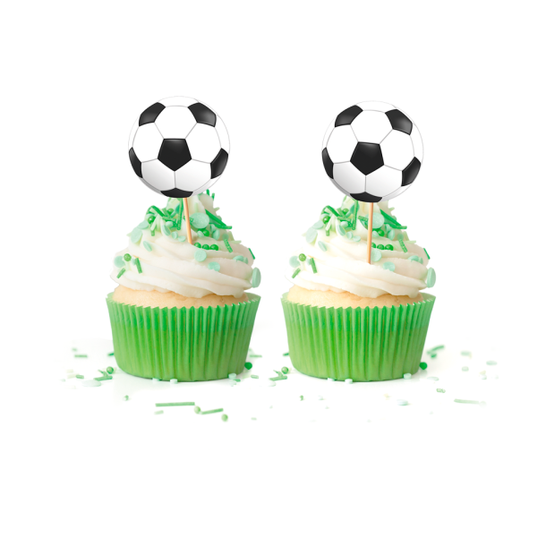 Cake Topper Fodbold - 12stk