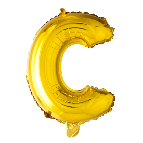 Folieballon "C" Guld - 41cm