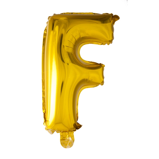 Folieballon "F" Guld - 41cm