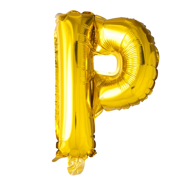 Folieballon "P" Guld - 41cm