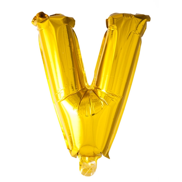 Folieballon "V" Guld - 41cm