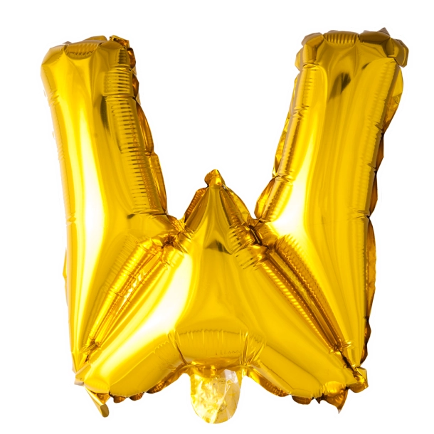 Folieballon "W" Guld - 41cm