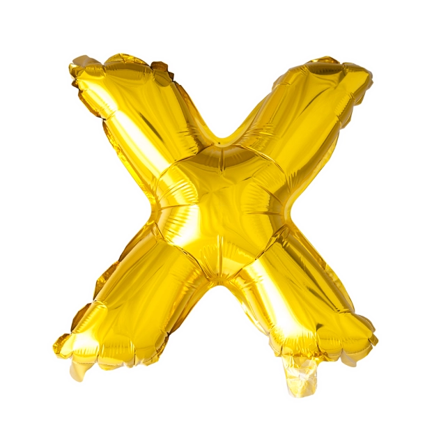 Folieballon "X" Guld - 41cm