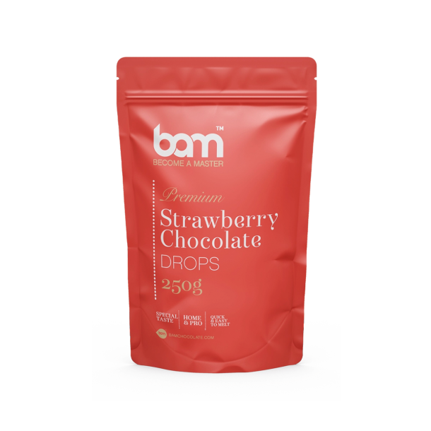 BAM Chokolade Drops Strawberry - 250g