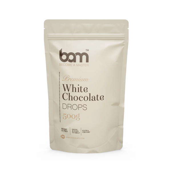 BAM Chokolade Drops Hvid 29,8% - 500g