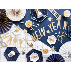Banner Happy New Year Guld - 10x90cm