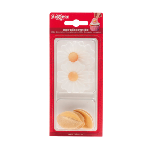 Vaffelprint Blomster og Blade Hvid & Guld - 9stk