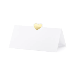 Bordkort Guld Hjerte - 10stk