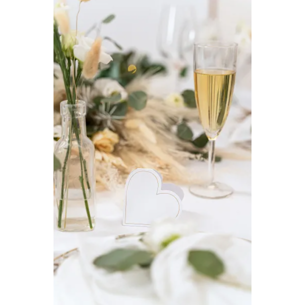 Bordkort Hjerte Guldkant - 10stk