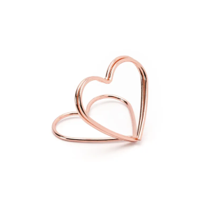 Bordkortholder Rosa Guld Hjerte - 10stk