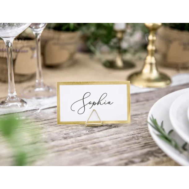 Bordkortholder Guld Trekant - 10stk