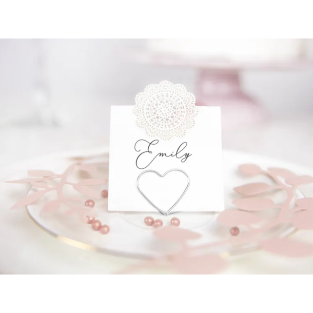 Bordkortholder Slv Hjerte - 10stk