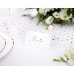 Bordkort Guld Prikker - 10stk