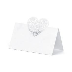 Bordkort Slv Hjerte - 10stk
