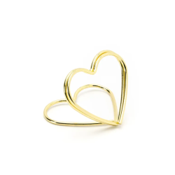 Bordkortholder Guld Hjerte - 10stk