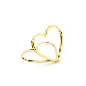 Bordkortholder Guld Hjerte - 10stk