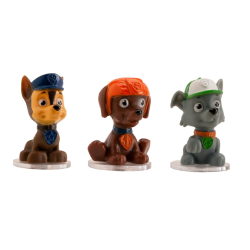 Cake Topper Paw Patrol - 6stk - Chase, Rocky, Zuma
