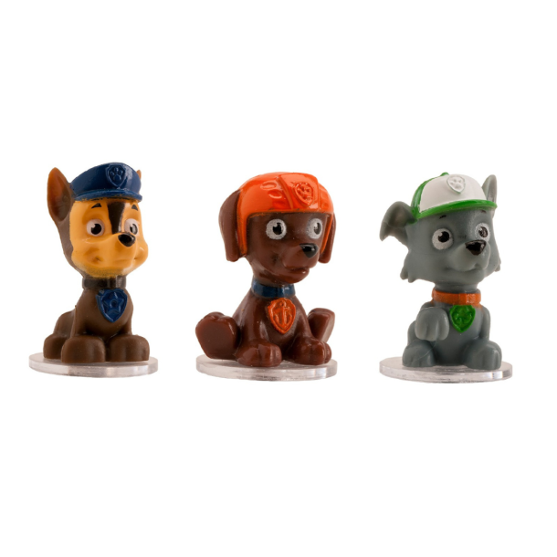 Cake Topper Paw Patrol - 6stk - Chase, Rocky, Zuma