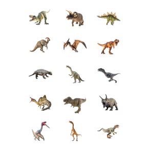 Luksus Sukkerprint Dinosaur 5 - 15stk