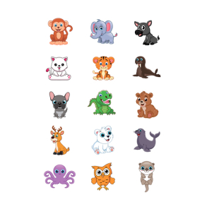 Luksus Sukkerprint Dyr 5 - 15stk