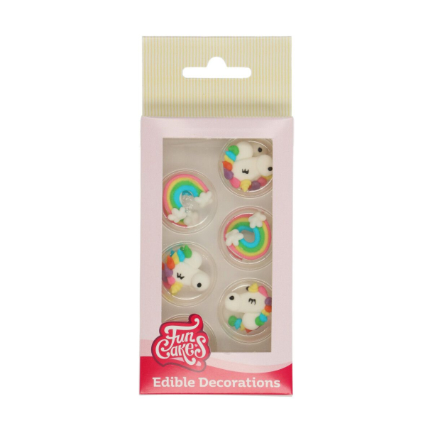FunCakes Sukkerdekoration Unicorn &amp; Regnbue - 8stk