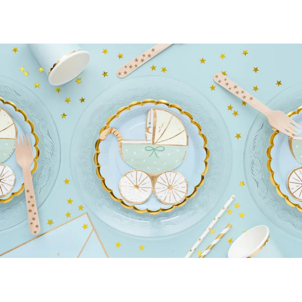 Servietter Barnevogn Lysebl - 20stk