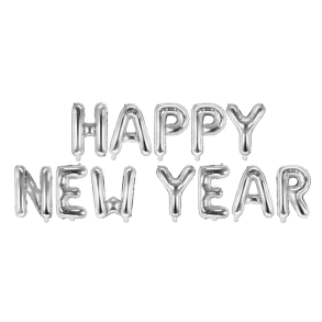 Folieballon Happy New Year Slv - 370x35cm