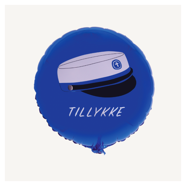 Folieballon Studenterhue Tillykke Bl - 45cm