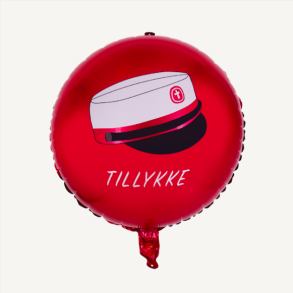 Folieballon Studenterhue Tillykke Rd - 45cm