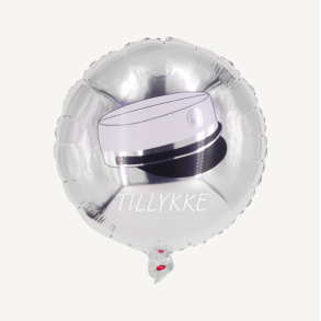 Folieballon Studenterhue Tillykke Slv - 45cm