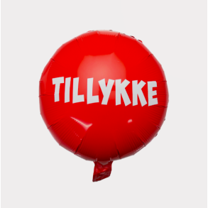 Folieballon Tillykke Rd - 35cm