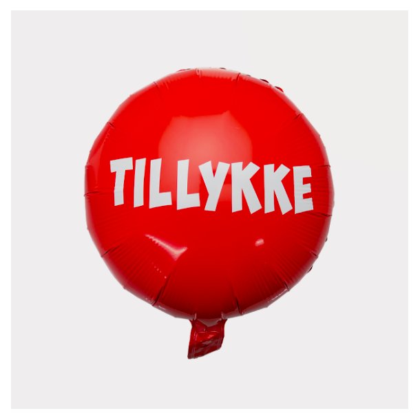 Folieballon Tillykke Rd - 35cm