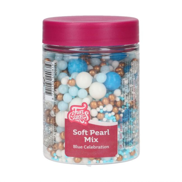 FunCakes Krymmel Soft Pearls Mix Blue Celebration - 80g