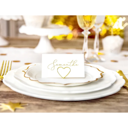 Bordkortholder Guld Hjerte - 10stk