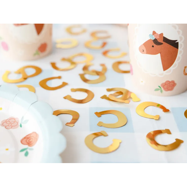 Konfetti Hestesko Guld - 15g