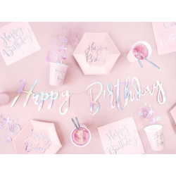 Servietter Happy Birthday Lyserd - 20stk