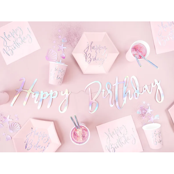 Servietter Happy Birthday Lyserd - 20stk