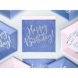 Servietter Happy Birthday Bl - 20stk