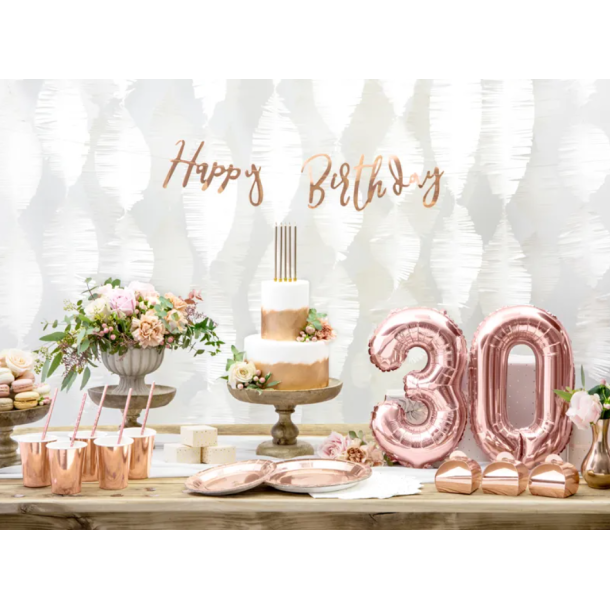 Banner Happy Birthday Rosa Guld - 16.5x62cm