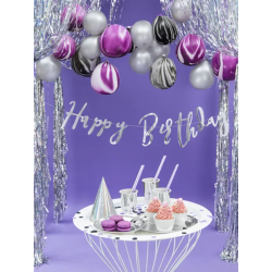 Banner Happy Birthday S�lv - 16.5x62cm