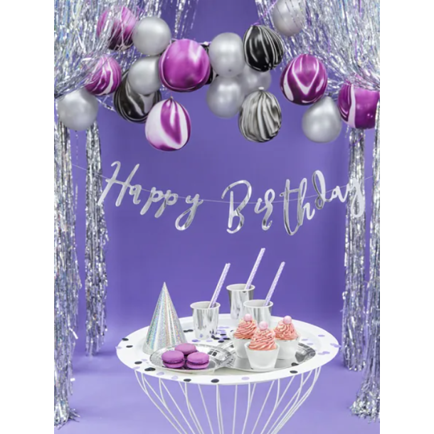 Banner Happy Birthday S�lv - 16.5x62cm
