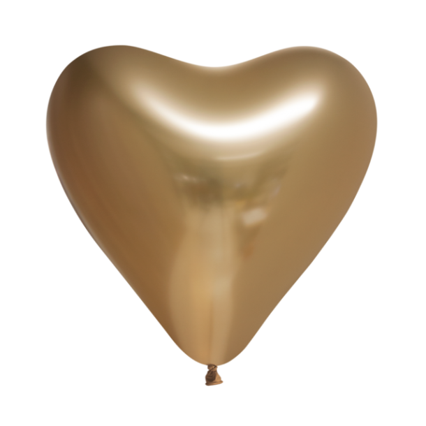 Ballon Hjerte  Guld - 6stk