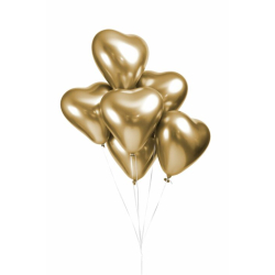 Ballon Hjerte  Guld - 6stk