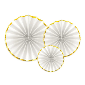 Rosetter Hvid & Guld - 3stk