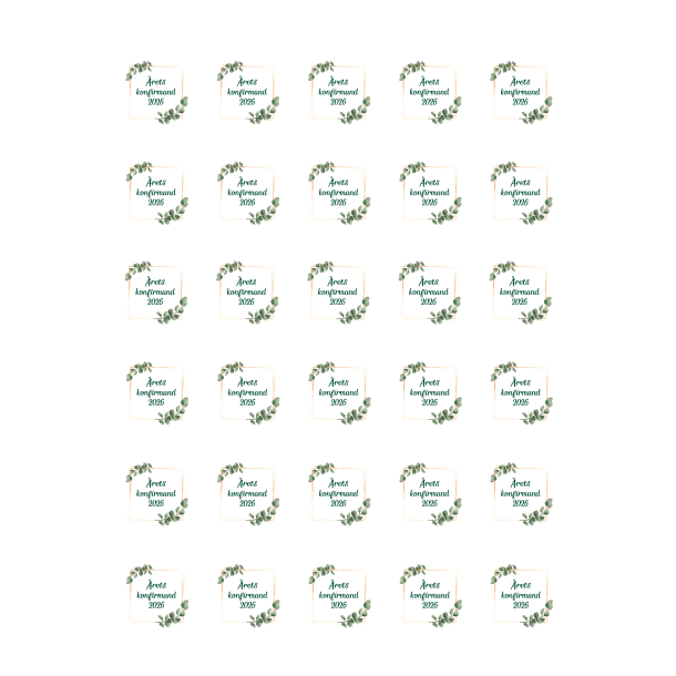 Luksus Sukkerprint Konfirmand Gr�n �3,8 - 30stk