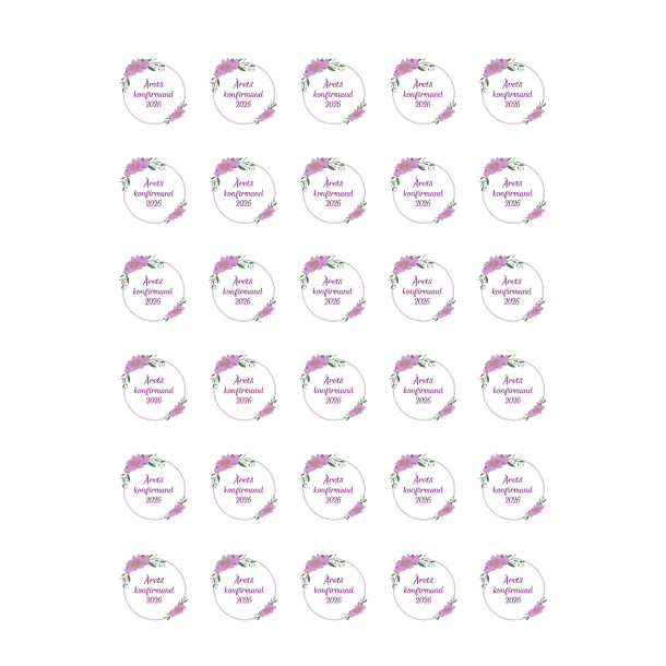 Luksus Sukkerprint Konfirmand Lilla �3,8 - 30stk