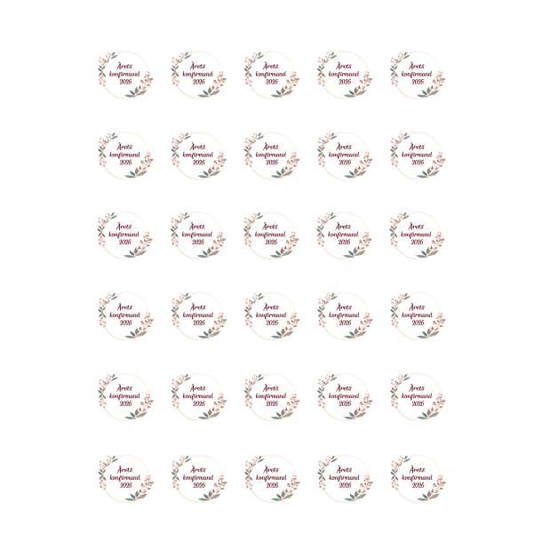 Luksus Sukkerprint Konfirmand R�d �3,8 - 30stk