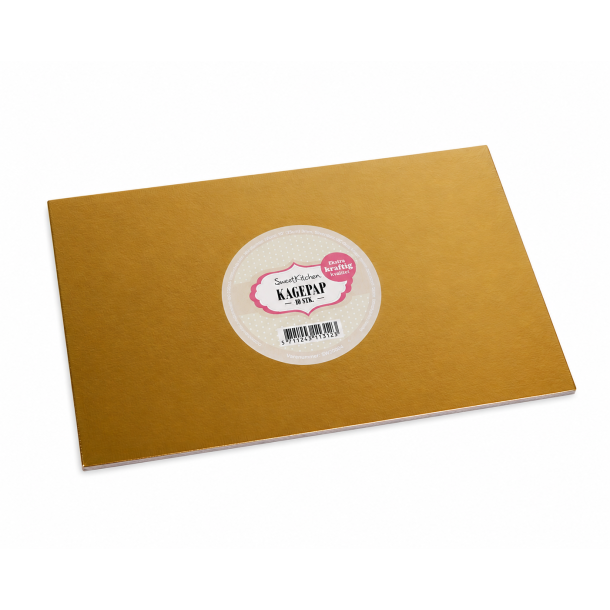 SweetKitchen Kagepap S�lv/Guld 40x30, 3mm - 1stk