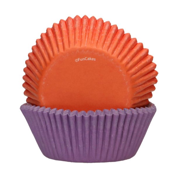 FunCakes Muffinsforme Orange &amp; Lilla - 48stk